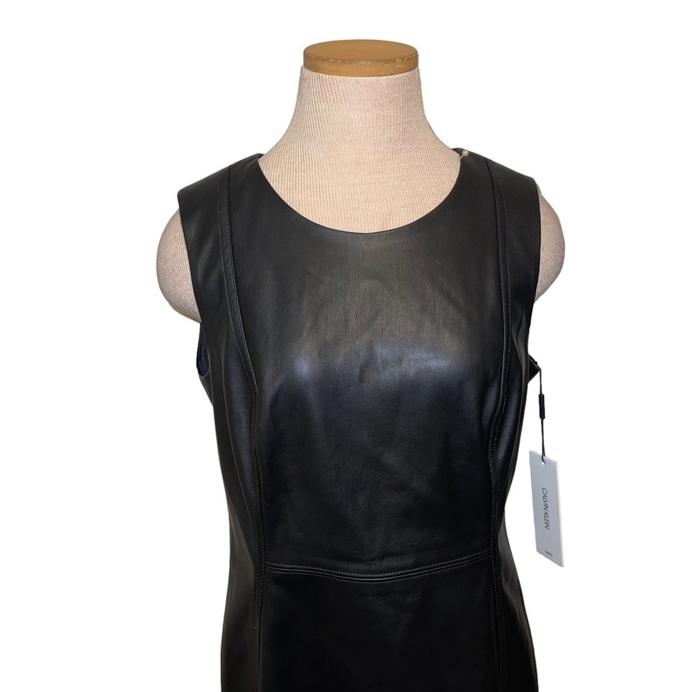 NWT Calvin Klein Women Faux Leather Dress Size 10 - Picture 13 of 13